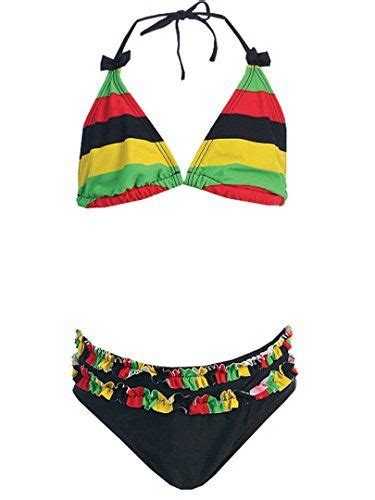 Celina 2 Pc Girls Rasta Swimwear Swimwear Jamaican Flag Fashion