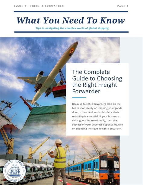 The Complete Guide To Choosing The Right Freight Forwarder Western