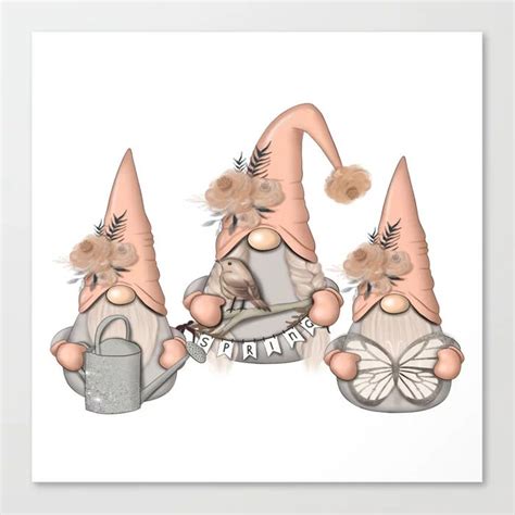 Gnome With Flowers Canvas Print By Tanya Kart Printing On Fabric