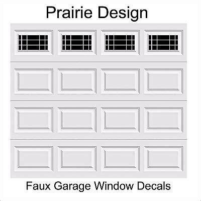 Garage Door Window Decals - Prairie Design - Faux Vinyl Windows - Curb ...