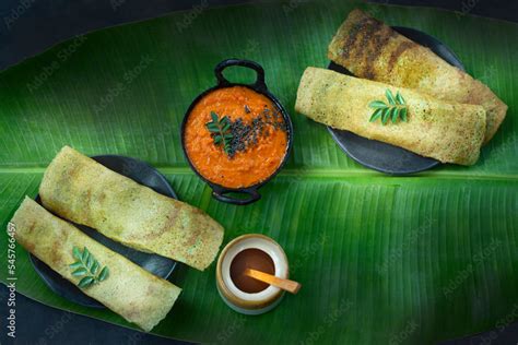 Dosa and chutney Stock Photo | Adobe Stock