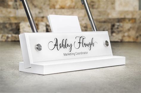 Desk Accessories Desk Name Plate With Pen And Card Holder X