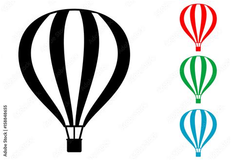 Icono Plano Globo Aerostatico Varios Colores Stock Vector Adobe Stock