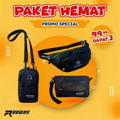 Jual Paket Hemat Tas Waistbag Handbag Sling Pouch Dapat Model Tas