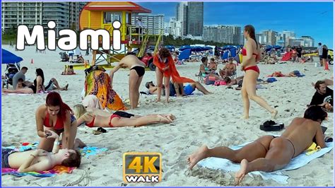 4KWALK MIAMI BEACH South Beach 4k SLOW TV Travel Video Bikini Beach