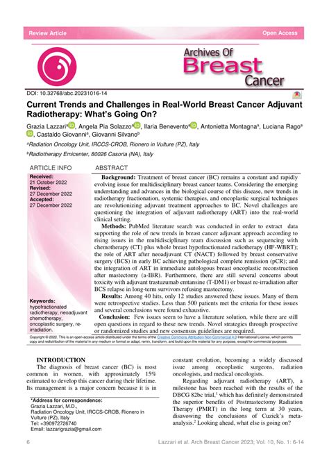 PDF Current Trends And Challenges In Real World Breast Cancer