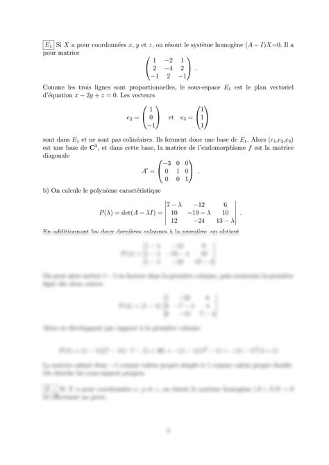 SOLUTION Td Corrige Algebre Lineare Diagonalisation Trigonalisation