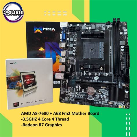 Amd A8 7680 Apu 3 5ghz 4c 4t 4mb Rdn R7 Fm2 Bundle Mma Fm2 A88x Box Type Brandnew Shopee