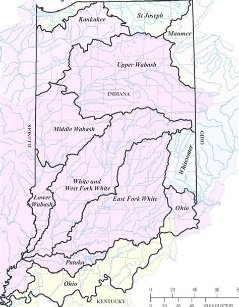 Major rivers and river basins in Indiana. | Download Scientific Diagram