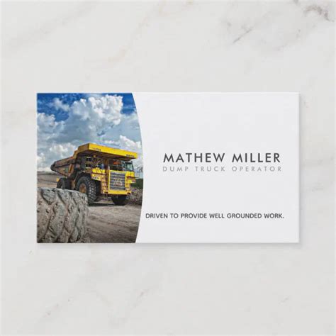 Dump Truck Business Cards Zazzle