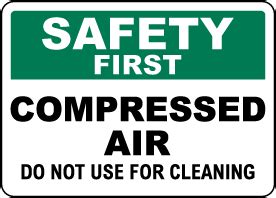 Warning Compressed Air Psi For Cleaning Sign G