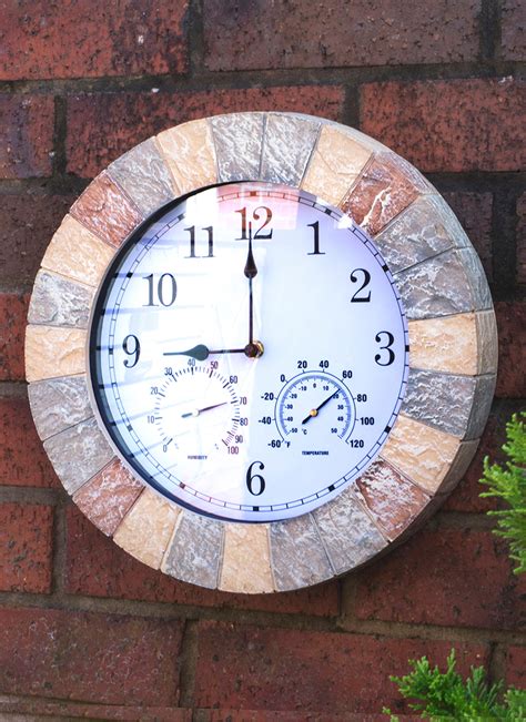 13 Outdoor Slate Effect Clock