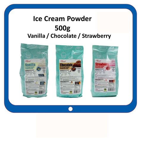 Ice Cream Powder Vanilla Chocolate Strawberry G Serbuk Ais