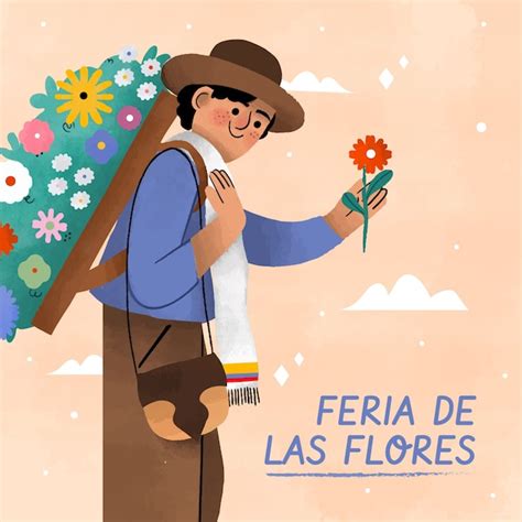 Premium Vector Flat Feria De Las Flores Illustration