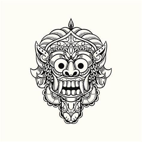 demon mask bali indonesia tshirt design illustration 2369769 Vector Art ...