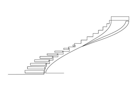 Premium Vector Continuous Line Art Drawing Of Stairs