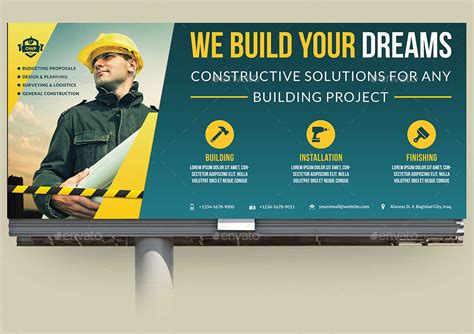 Construction Business Billboard Template Vol4 By Owpictures Graphicriver