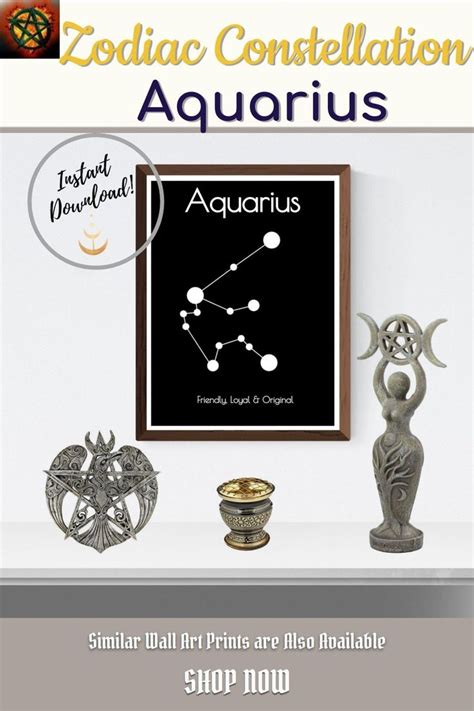 Aquarius Zodiac Constellation Aquarius Zodiac Sign Motto Etsy