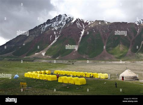 Camp base near peak Lenin ( Kyrgyzstan Stock Photo - Alamy