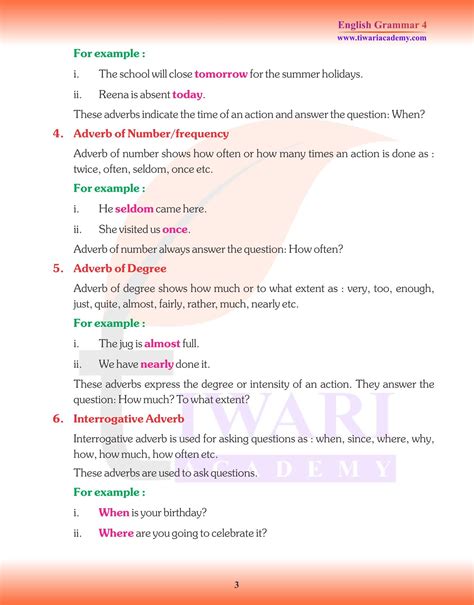 Cbse Ncert Class English Grammar Chapter Adverb And Its Kinds