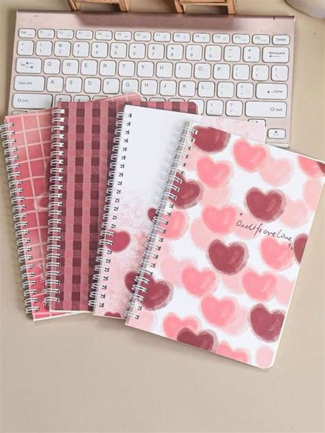 4pcs Set A5 Spiral Notebook With Cute Cartoon Cover 60 Sheets Lined