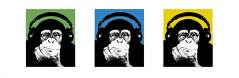 Steez Chimp In Headphones Art Print — Poster Plus