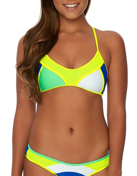 Body Glove Colorblocked Racerback Bikini Top In Multicolor Lyst