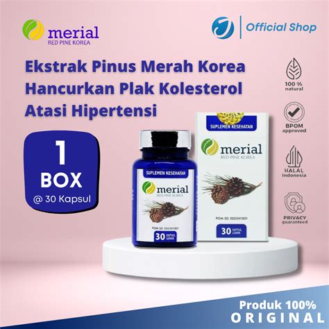 Jual Merial Red Pine Korea 1 BOX Isi 30 Kapsul Atasi Kolesterol