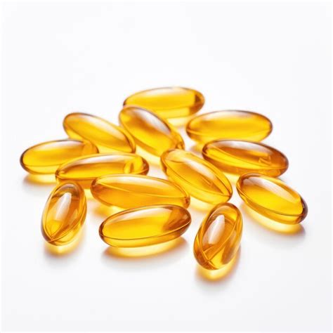 Un grupo de cápsulas de Omega 3 Foto Premium