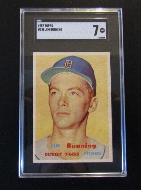 Topps Jim Bunning Rc Sgc Nm Ebay