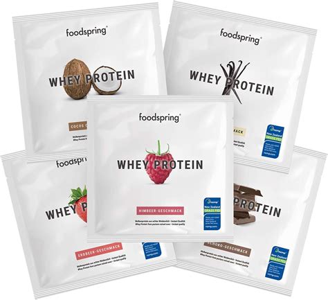 foodspring Whey Protein Pulver 5er Probierpaket 5x30g Eiweißpulver