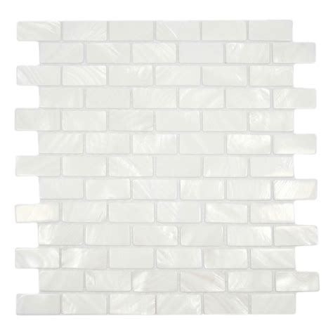 White 1x2 Pearl Shell Tile Subway Tile Outlet