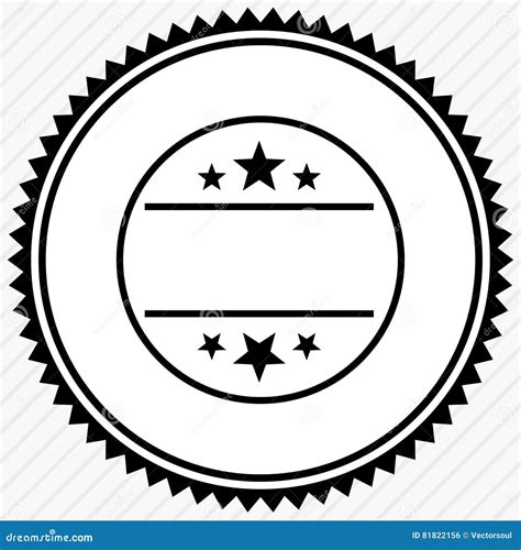 Badge Seal With Empty Space Button Label Template Vector