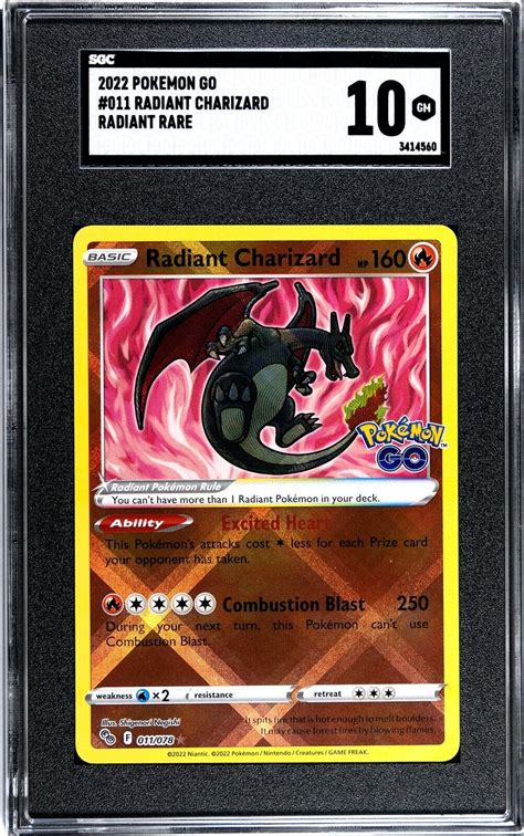 Mavin SGC 10 2023 Pokemon GO 011 Radiant Charizard Radiant Rare GEM