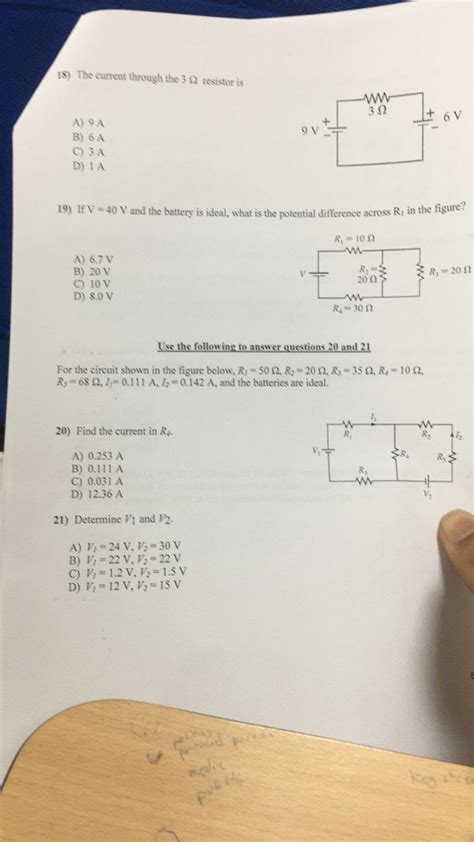 Solved 18 The Current Through The 3 Ω Resistor Is 3Ω A 9a