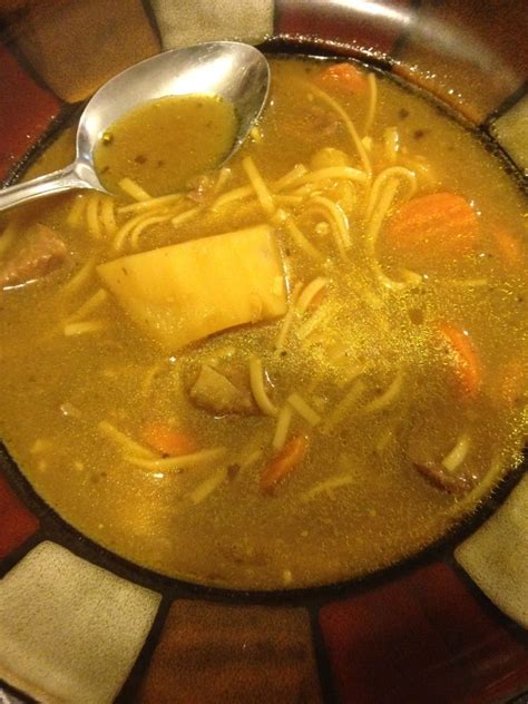 Puerto Rican Hearty Beef Noodle Soup Sopa De Caldo De Res Con Fideos Hispanic Kitchen