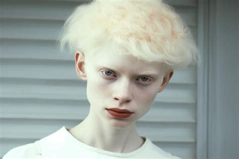 Premium AI Image | A boy is an albino teenager Portrait of an albino man