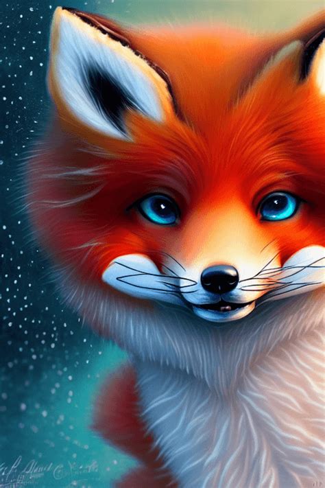 Kawaii Cute Fluffy Fox In The Style Of Puffy Gator Creative Fabrica