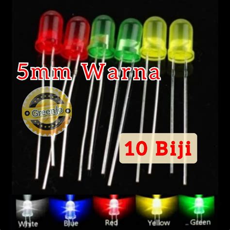 Jual Led 5mm LED Dioda F5 Warna Merah Biru Kuning Hijau Shopee Indonesia