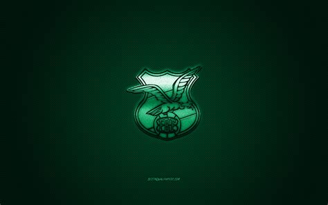 Download wallpapers Bolivia national football team, emblem, green logo, green carbon fiber ...