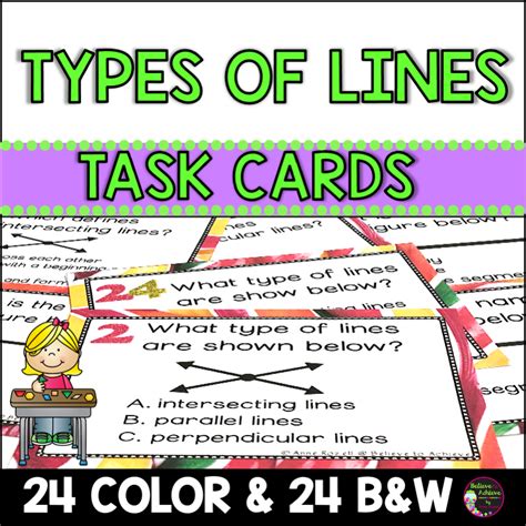 Types Of Lines Task Cards Made By Teachers