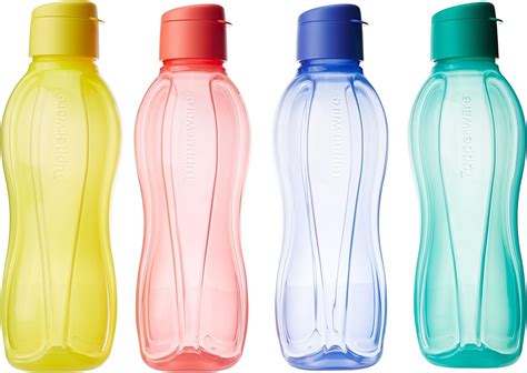 Tupperware Fliptop Aquaslim Lot De 4 Bouteilles TWO Color 1Ltr