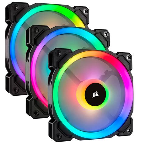 Kit De 3 Ventiladores Para Gabinete 120mm Con Luz Led RGB Corsair LL120