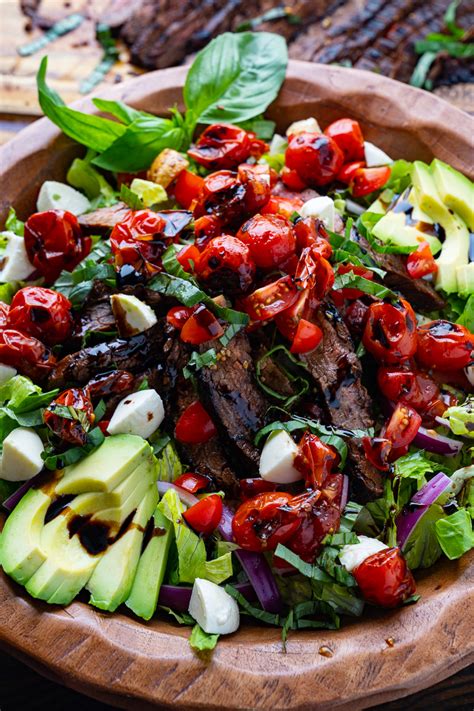 Balsamic Grilled Flank Steak Caprese Salad Closet Cooking