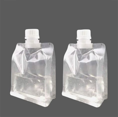 Wholesale Transparent Flat Bottom Juice Stand Up Spout Package Pouch