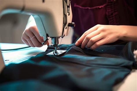 Premium Photo Anonymous Hands Seamstress Using Sewing Machine