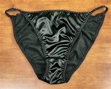 Classic Satin String Bikini Panty Black XL EBay