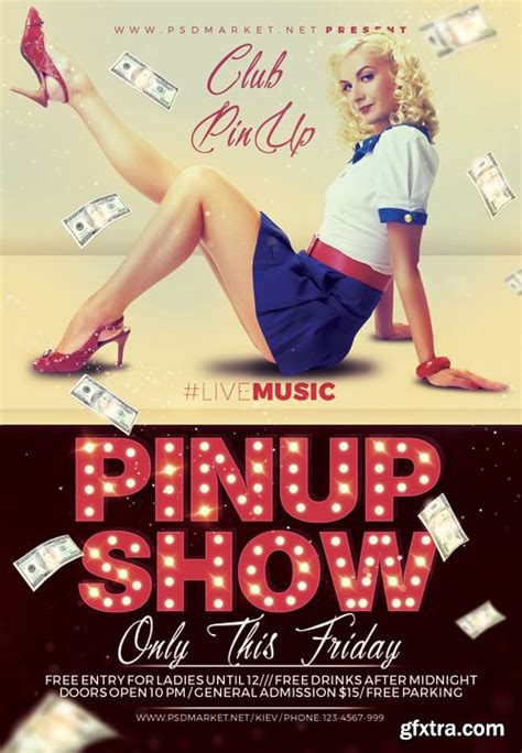 Pin Up Show Flyer Psd Template Gfxtra