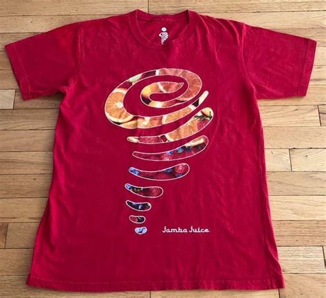 Jamba Juice Swirl Design Employee Uniform Red T Shirt Size L Ebay