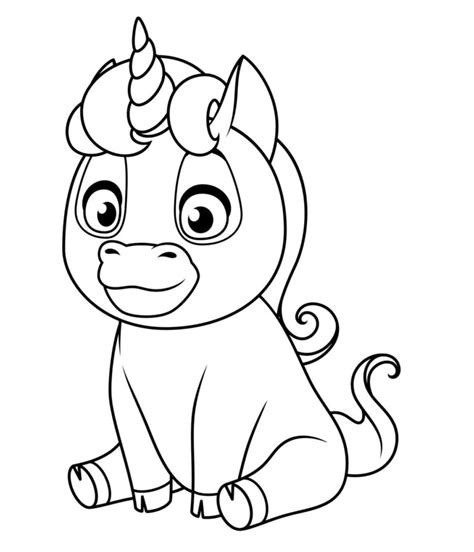 Baby Unicorn Coloring Pages